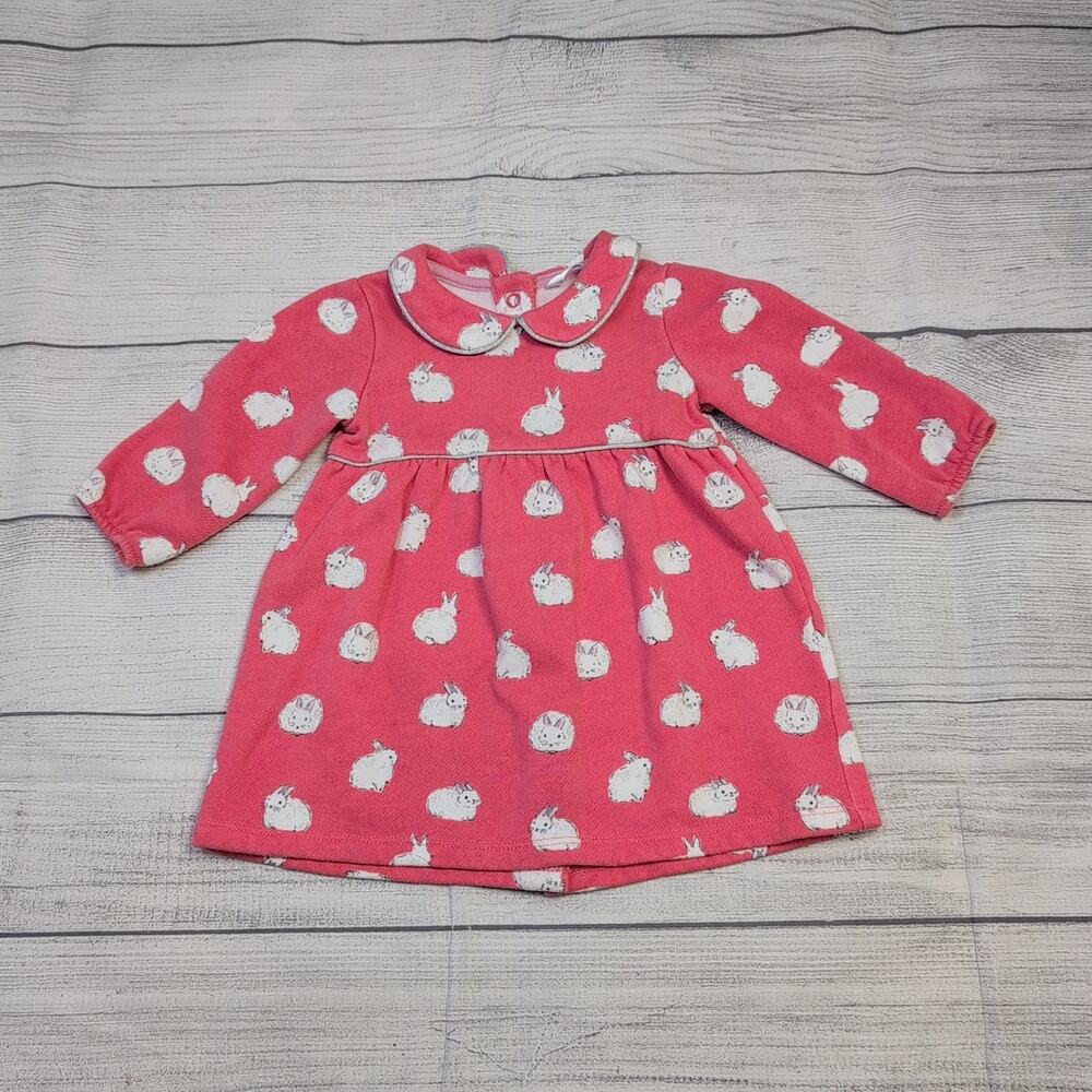 3/6m Baby Boden Bunny Sweatshirt Dress